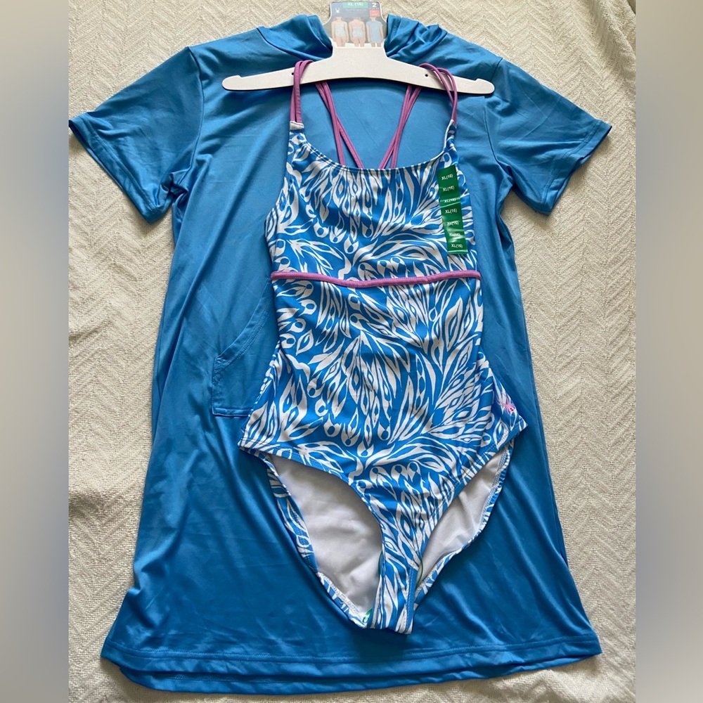 Spyder Swim Girls Swimsuit One piece Set with cover up